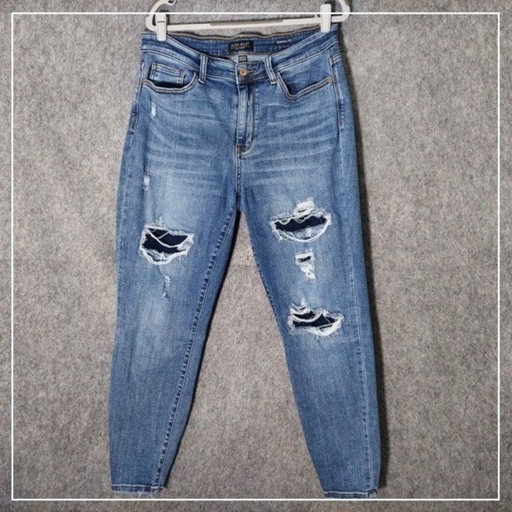 Judy Blue Jeans Women 15 32 Blue Skinny Patched Distressed Stretch Y2K Grunge
